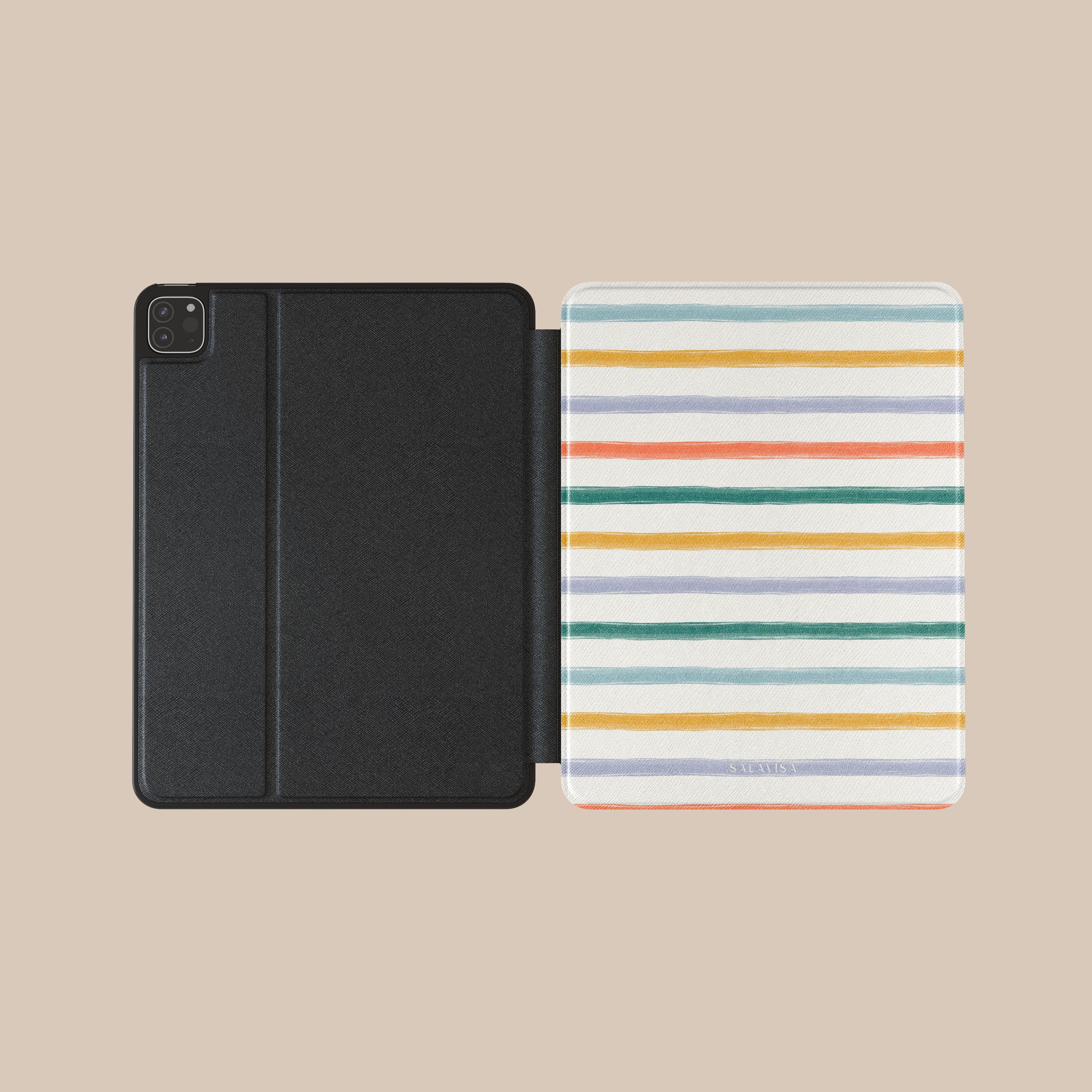 Stylish Summer Stripes iPad Case - Lightweight Protective Cover for iPad Air/Pro/Mini - Perfect for Travel, Work & School