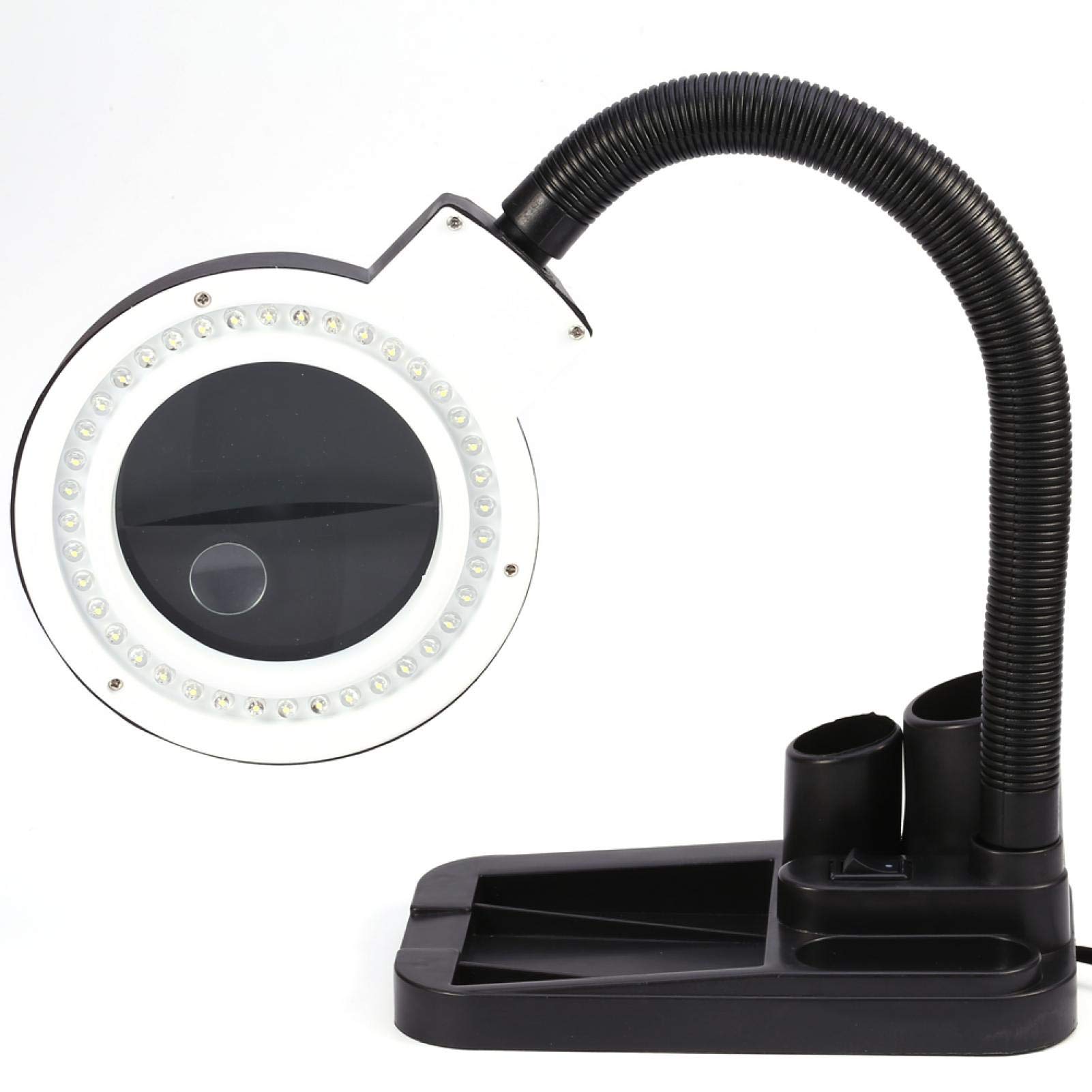 Haofy LED Desk Lamp with 5X & 10X Magnifier - Adjustable Magnifying Glass Light for Reading, Repairing, Crafts | Perfect for Home Office, Workshop & Hobby Use