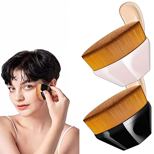 Foundation Brush Set - Flat Top Kabuki for Liquid, Cream & Powder - Perfect for Flawless Makeup Blending