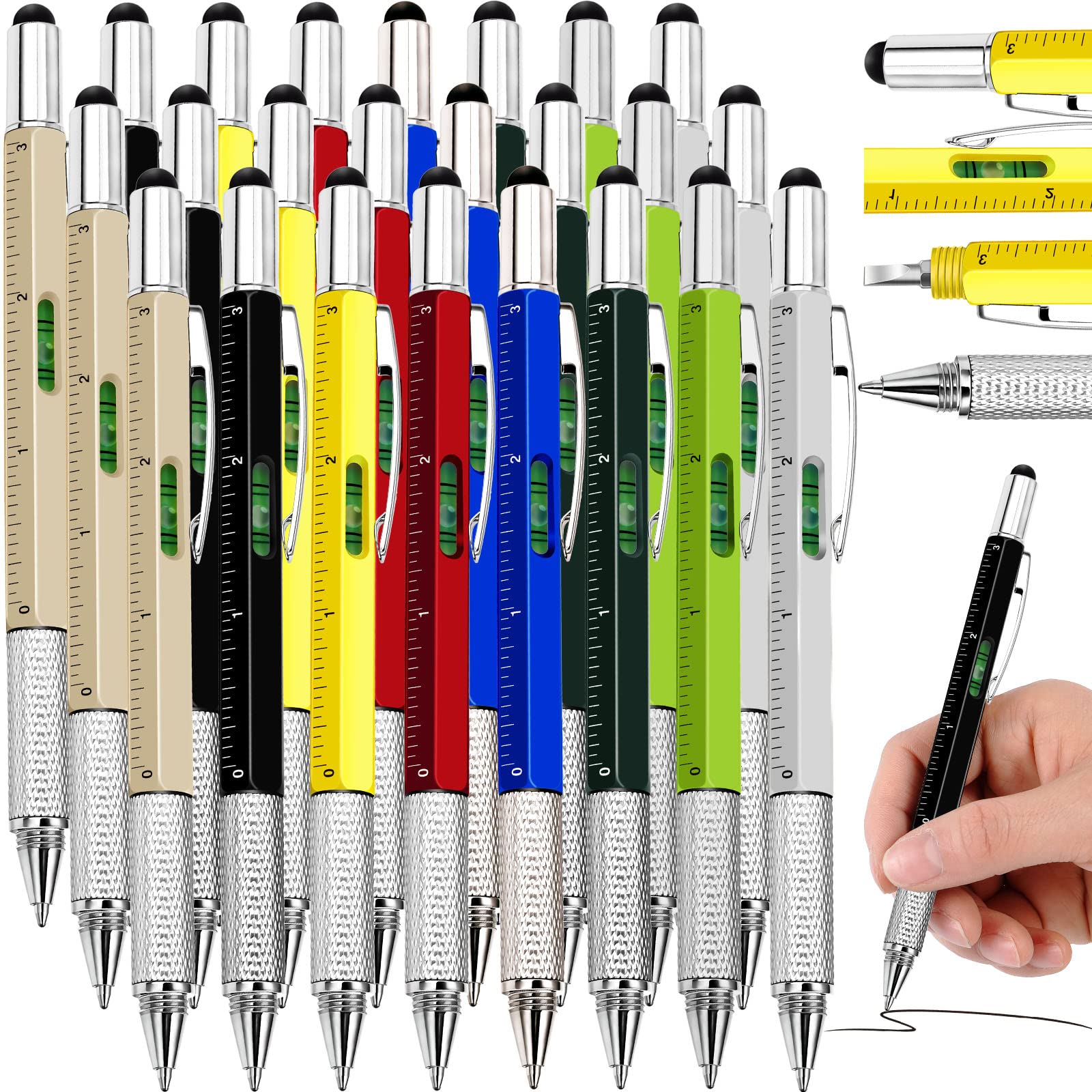Zhanmai 112-Piece Multi-Tool Pen Set - 6-in-1 Screwdriver Pen with Ruler, Level Gauge & Ballpoint - Perfect Gift for Men, Women, Father's Day & Birthday - Ideal for DIY Projects, Office Use & Everyday Carry