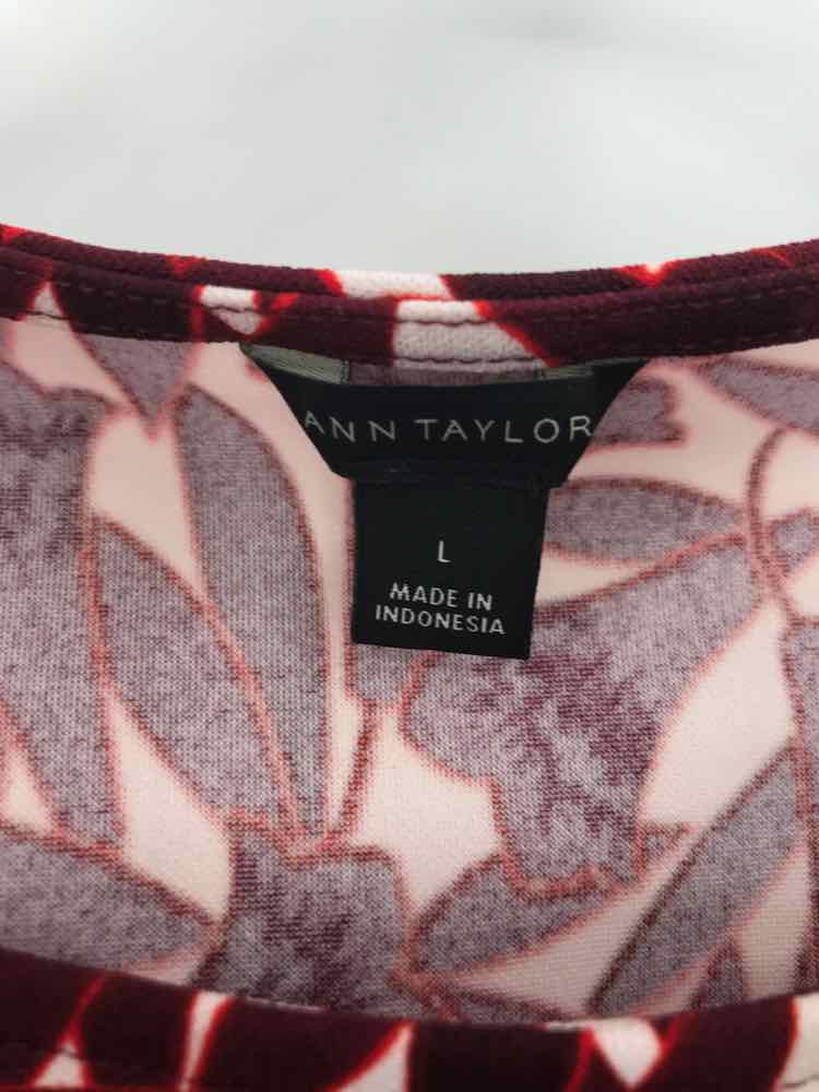 Pre-Owned Ann Taylor Red Blouse Size Large - Perfect for Work, Office & Casual Wear