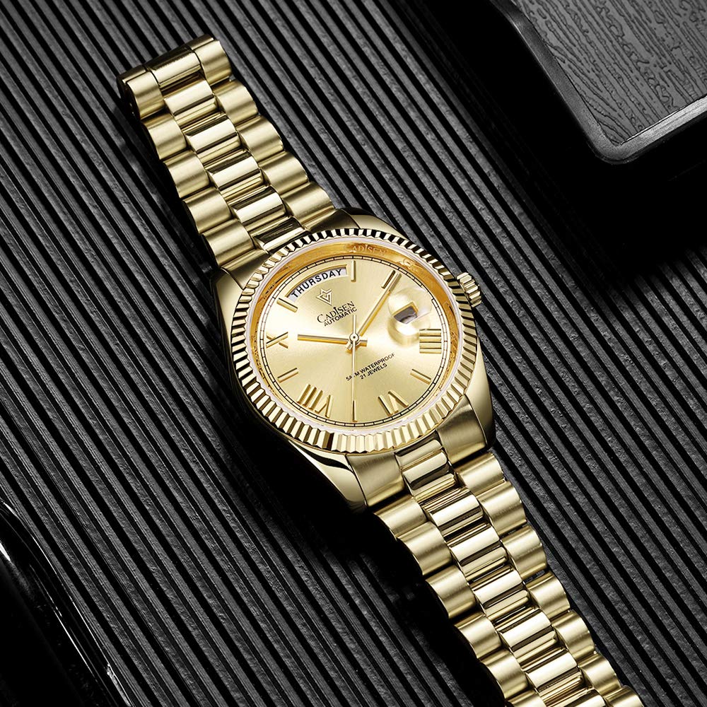 CADISEN Men's Automatic Mechanical Watch with MIYOTA 8285 Movement, Sapphire Crystal, Waterproof - Stylish Casual Dress Watch for Business, Dating & Everyday Wear