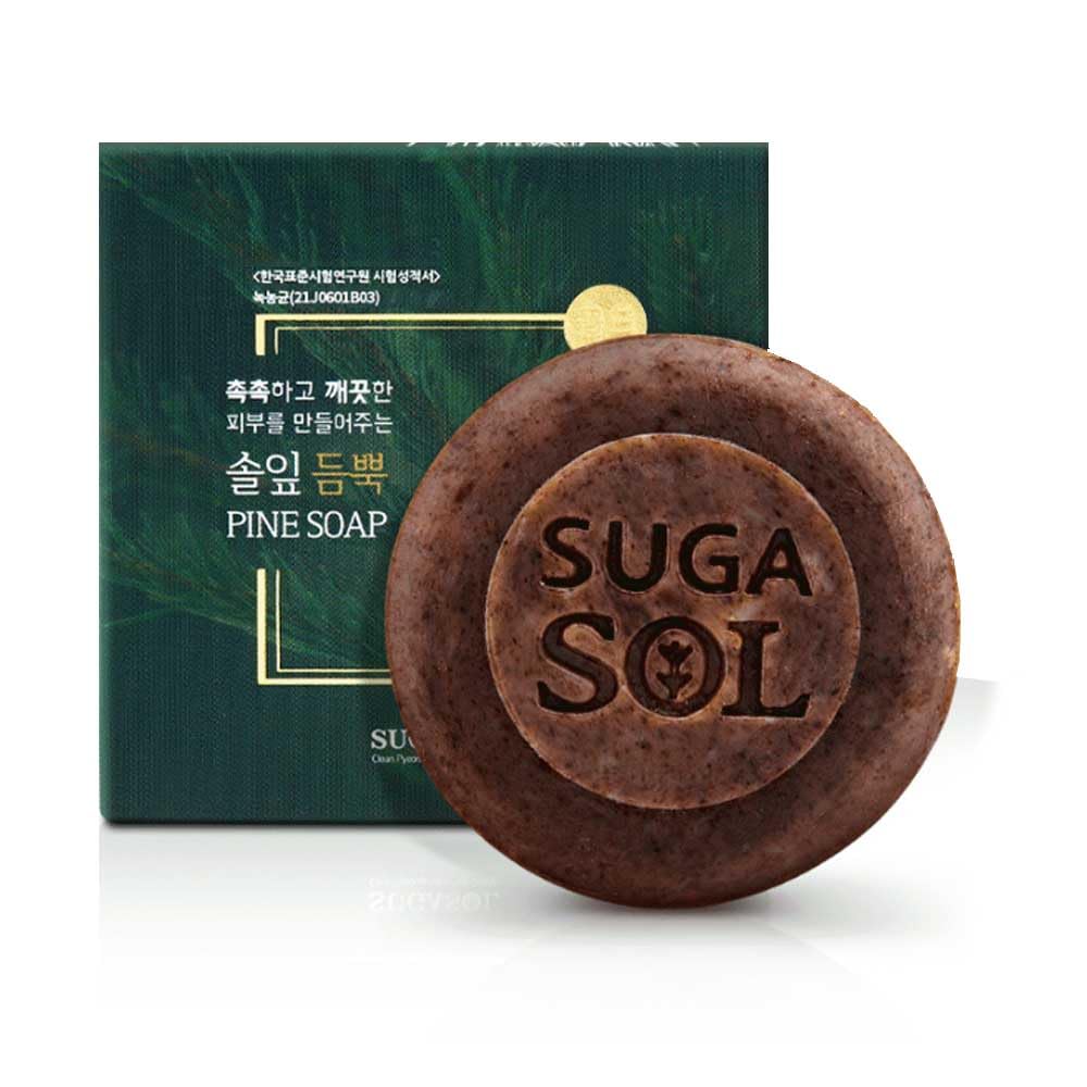 SUGASOL SONGBI GOLD Handmade Premium Pine Needle Extract Soap - Natural Brown Skincare Bar for Face & Body - Perfect for Sensitive Skin & Daily Cleansing Routine