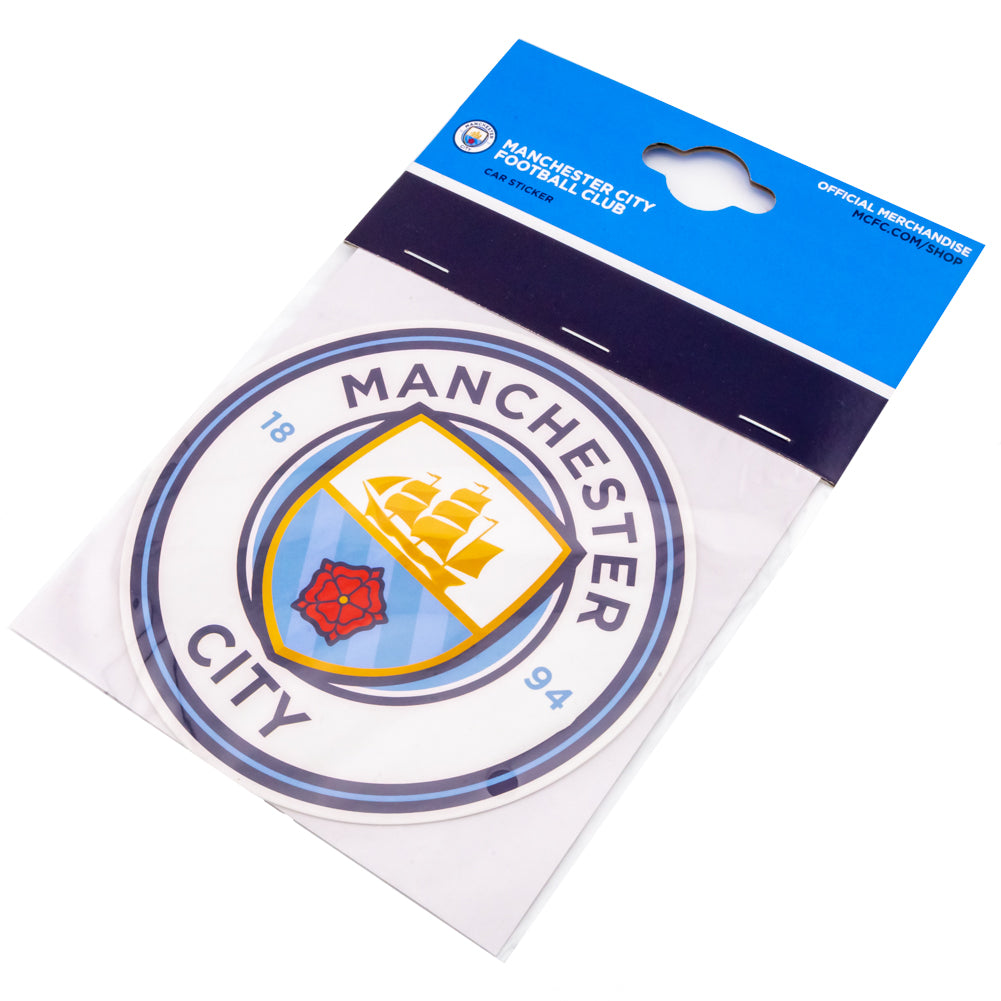 Official Manchester City FC Car Sticker - Waterproof Vinyl Decal for Cars, Windows, Laptops - Show Your Team Pride Anywhere