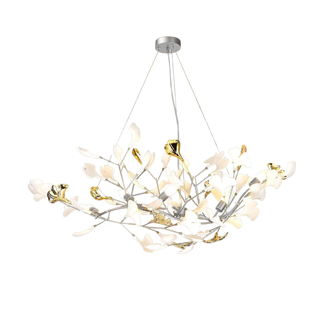 Elegant Ginkgo Leaf Chandelier - Modern Crystal Ceiling Light Fixture for Dining Room, Living Room & Bedroom Decor - Perfect for Home, Hotel & Wedding Venue Lighting