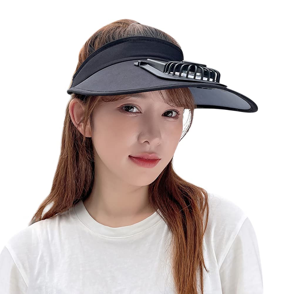 USB Rechargeable Cooling Fan Sun Visor Hat - Breathable UV Protection Baseball Cap for Golf, Hiking & Outdoor Activities | Summer Sunscreen Hat with Built-in Fan