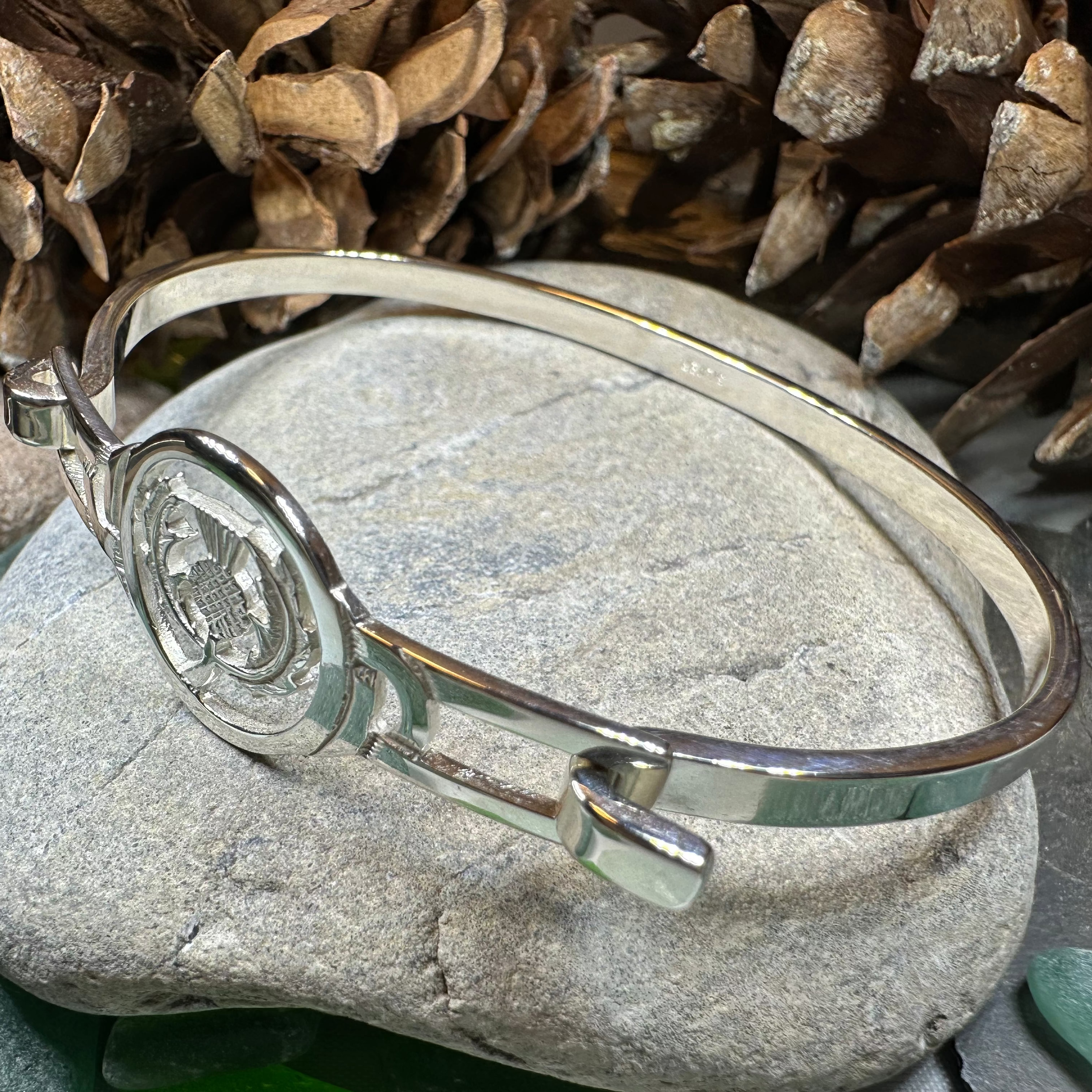 Laphroaig Scottish Thistle Bracelet - Handmade Celtic Jewelry with Sterling Silver - Perfect for Scottish Heritage Gifts & Tartan Fashion Accessories
