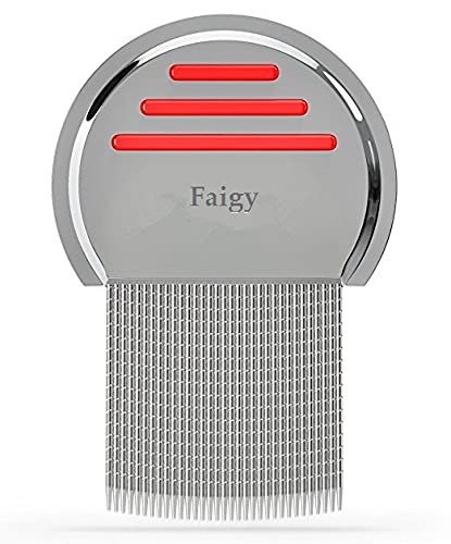 Professional Stainless Steel Lice Comb for Head Lice Treatment - Faigy Terminator Louse & Nit Remover Comb - Effective for Kids & Adults - Perfect for Home & School Use