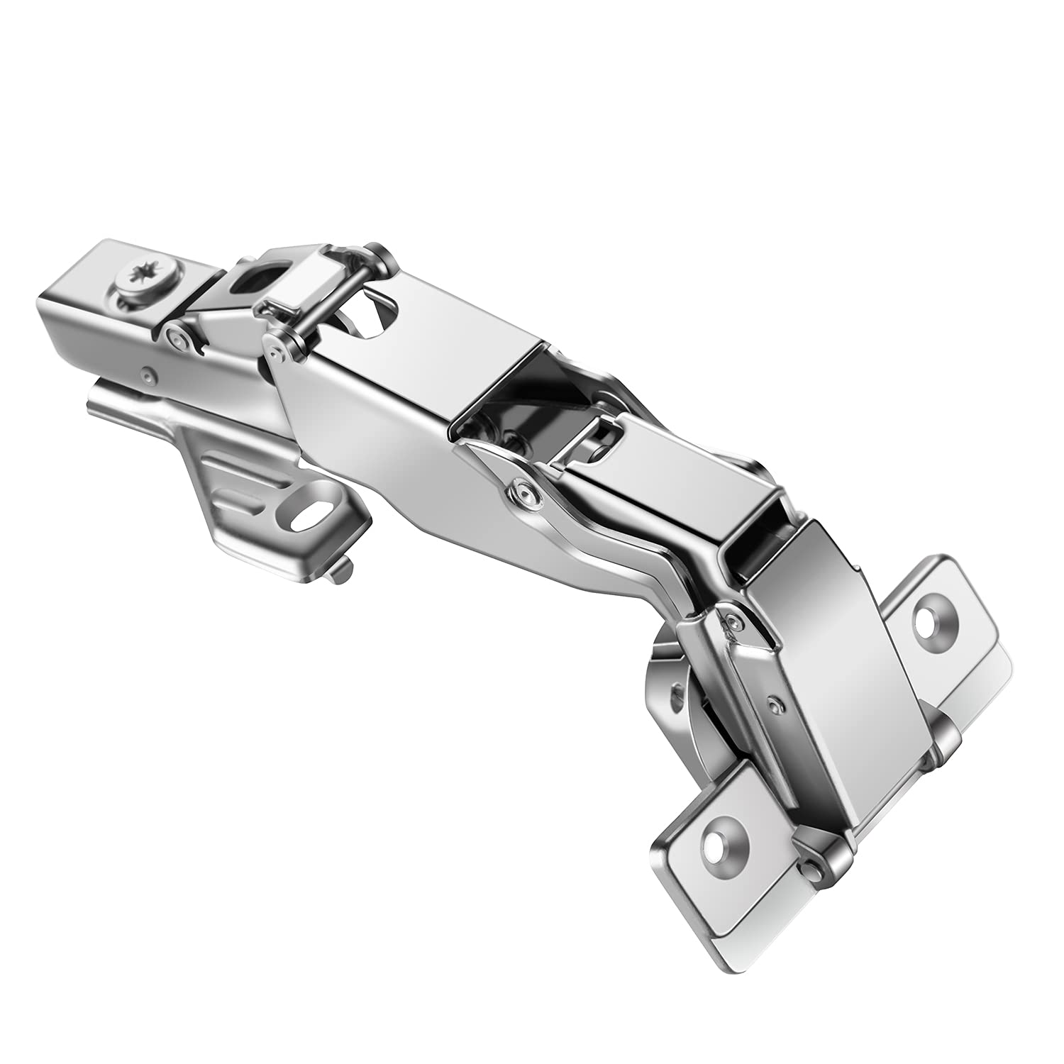 165 Degree Full Overlay Screw-On Cabinet Hinges - 2 Pack Mepla Corner Base Face Frame Kitchen Hinges (Lazy Susan Compatible) for Smooth Cabinet Door Rotation in Tight Spaces