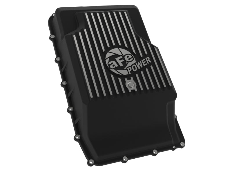 aFe Pro Series Rear Transmission Pan for 2017-2024 Ford F-150 10R60/10R80 - Black with Machined Fins | Heavy-Duty Performance Upgrade for Towing & Off-Road Adventures