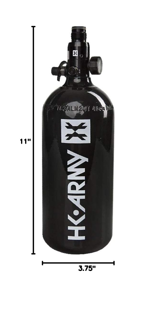 HK Army Aluminum HPA Paintball Air Tank with Standard Regulator - Lightweight Compressed Air System for Paintball & Airsoft Games