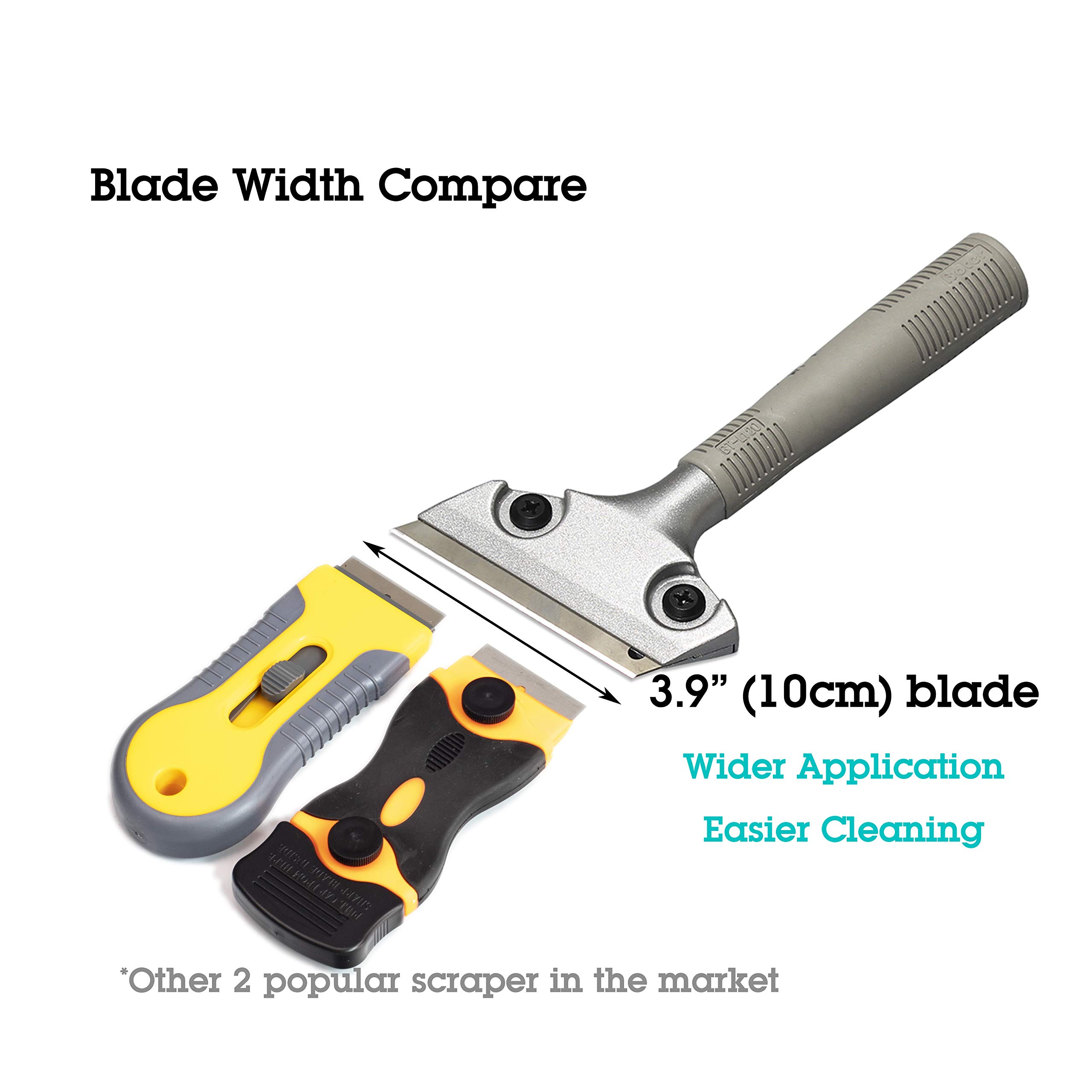 LDS Industry Glass Scraper - Extendable Razor Blade Cleaner for Stove, Window, Tile, Granite & Windshield | Paint & Sticker Remover Tool | Perfect for Kitchen, Bathroom & Auto Cleaning | Gum & Hard Stain Remover (SCRP-U)