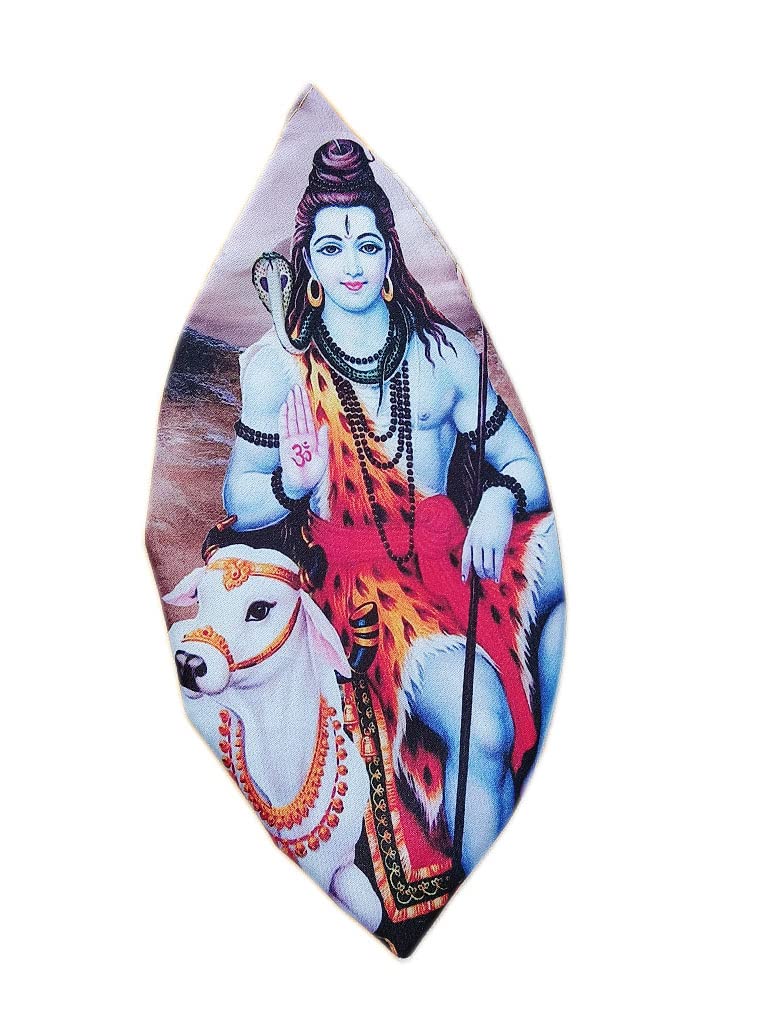 Vrindavan Spiritual Japa Mala Bag - Lord Shiva Printed Cotton Chanting Pouch with Zip Pocket | Prayer Beads Storage for Meditation, Yoga & Hindu Devotional Practices