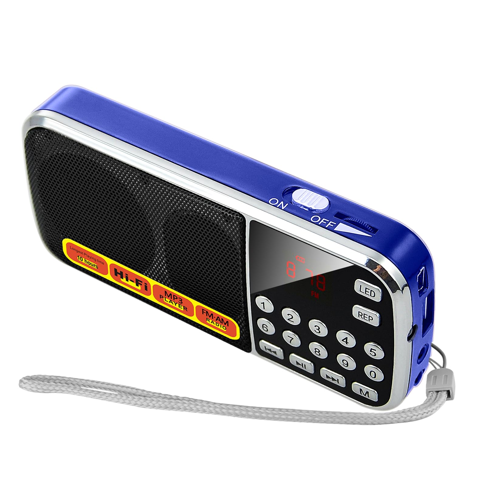 Portable AM FM Radio with USB/SD Card Playback - Digital Buttons, Bass Diaphragm, Excellent Reception & Sound Quality - Perfect for Camping, Travel, Emergency & Outdoor Activities