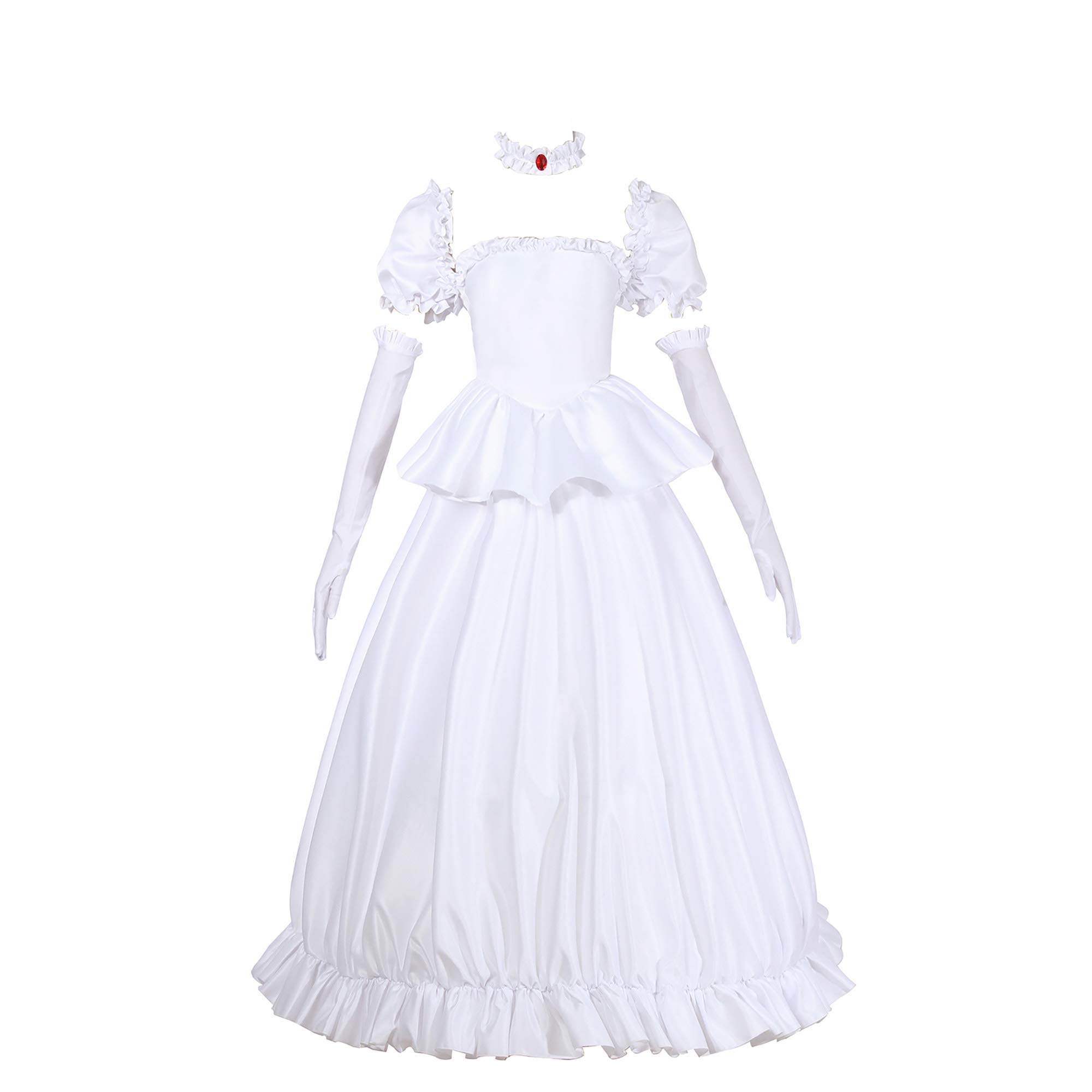 Anime Booette Princess White Long Sexy Dress Cosplay Costume for Halloween, Cosplay Events & Anime Conventions - Elegant Gothic Lolita Costume