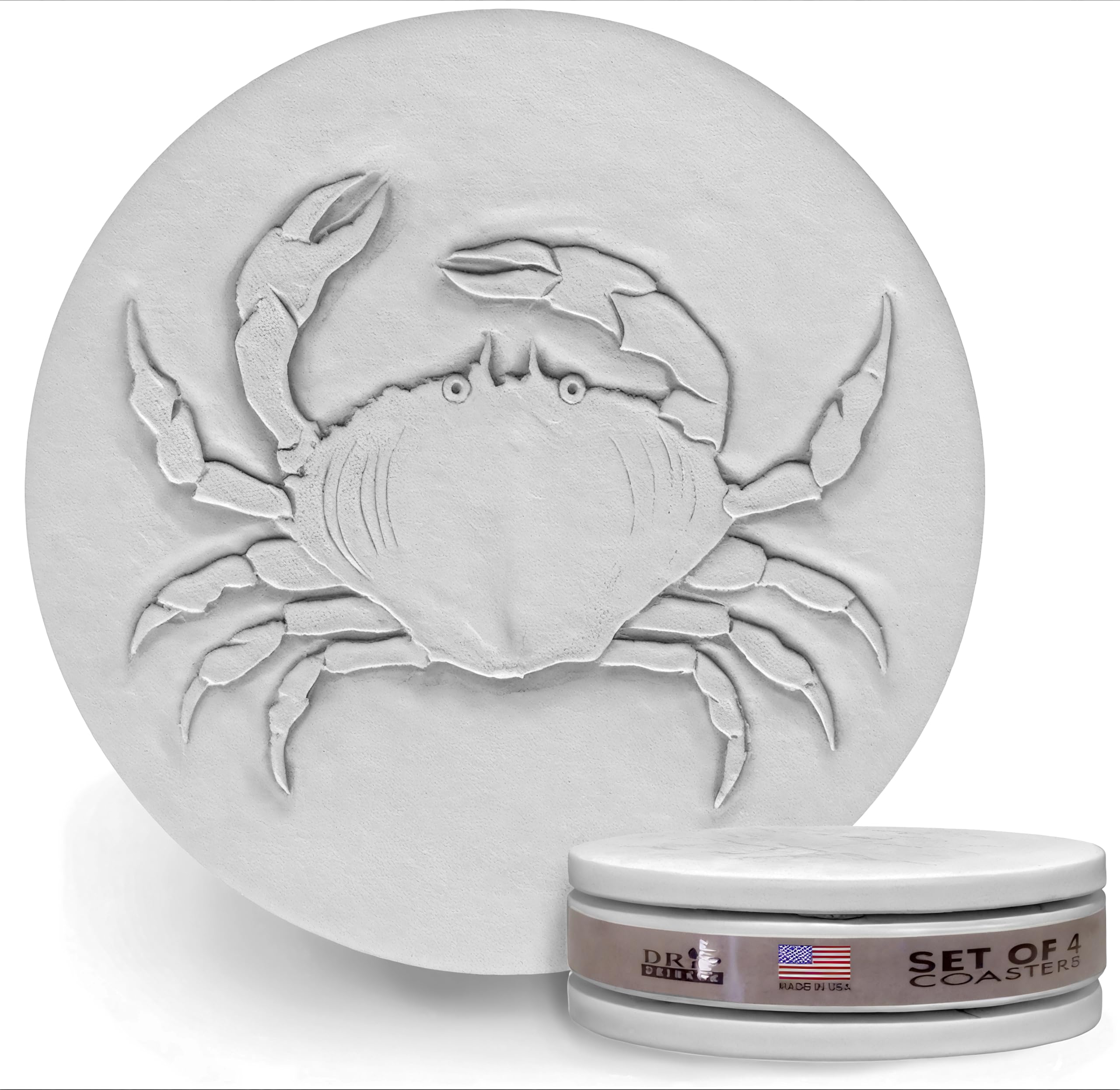 Premium Absorbent Crab Drink Coasters Set of 4 - Non-Slip Beverage Protectors for Coffee Tables, Bars & Home Decor