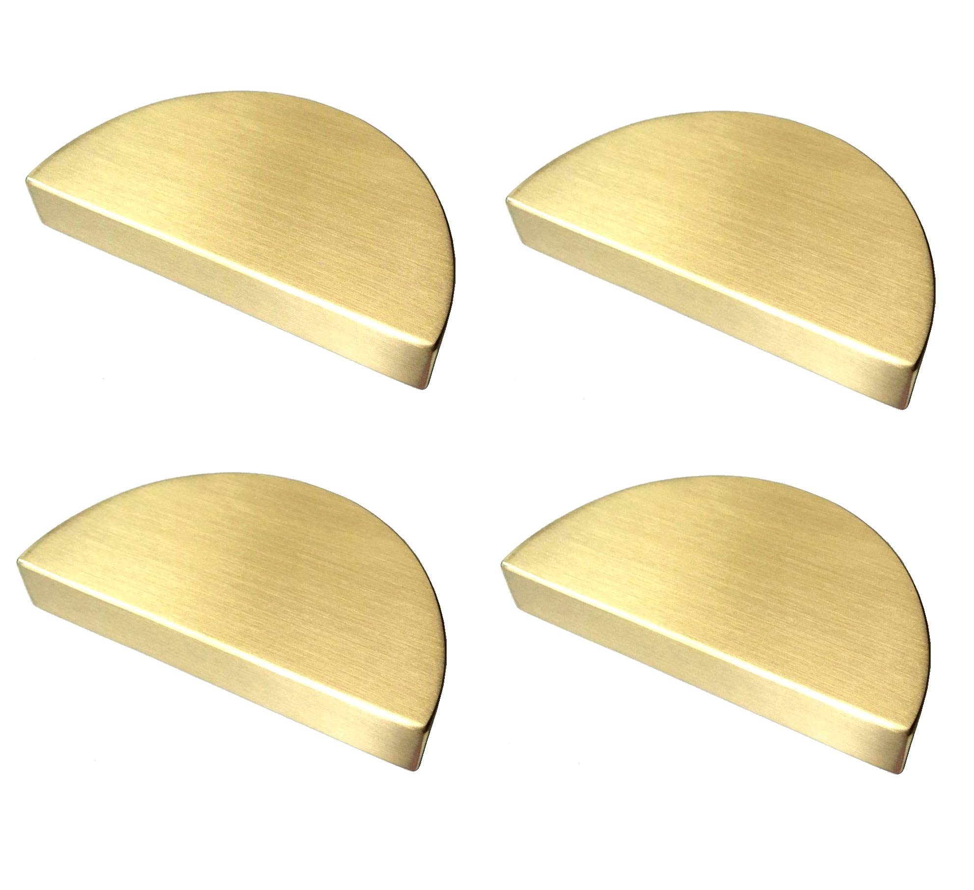 Half Moon Drawer Pulls - Brushed Gold Cabinet Handles, 2.5