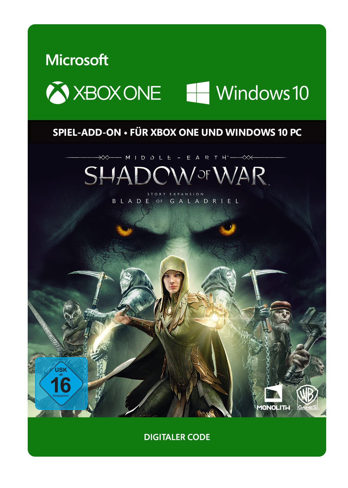 Middle-earth: Shadow of War - The Blade of Galadriel Story Expansion DLC | Xbox One & Windows 10 PC Digital Download Code | Epic Fantasy Adventure Game Add-on for Lord of the Rings Fans