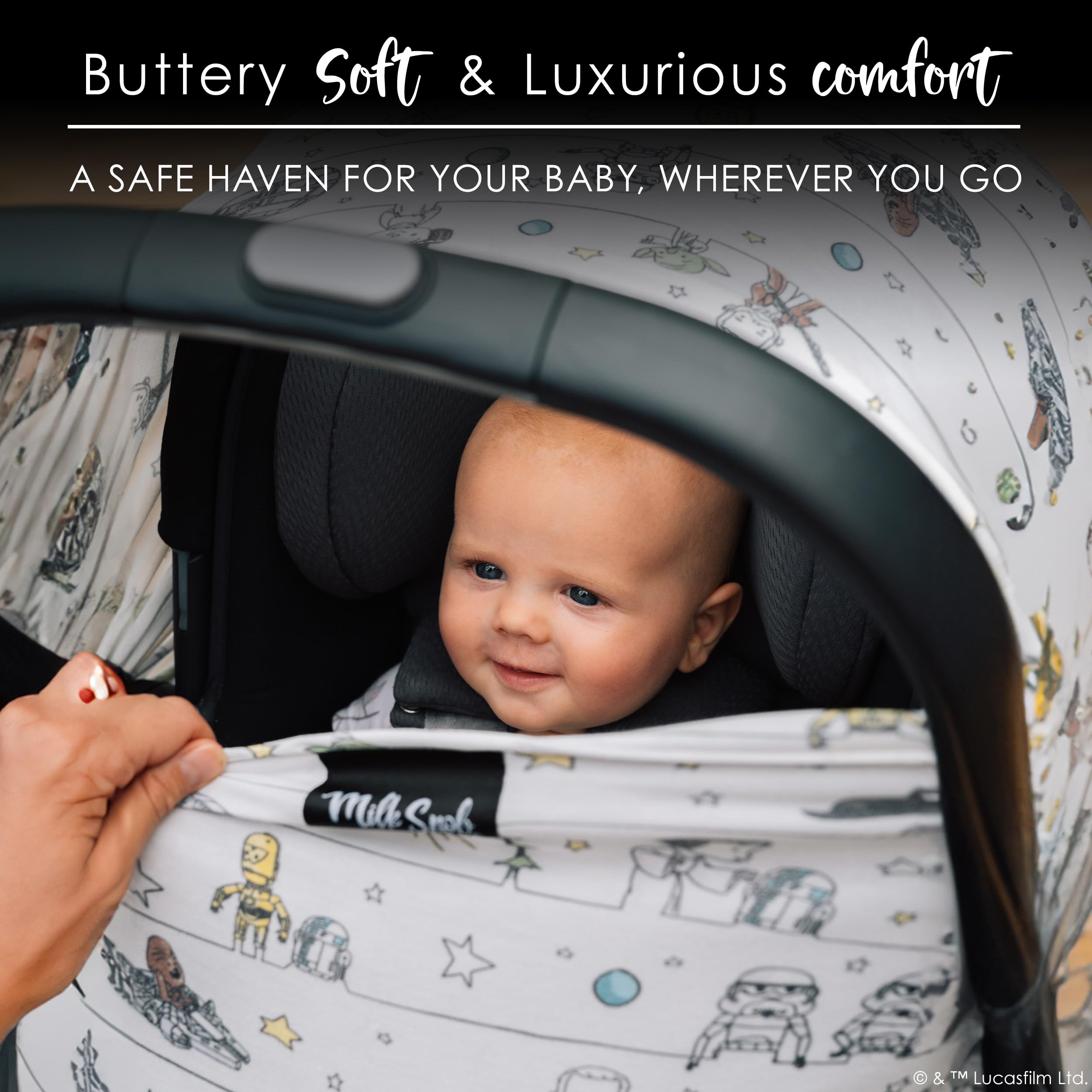 Star Wars Themed 5-in-1 Baby Cover - Nursing Cover, Car Seat Canopy, Stroller Cover, High Chair Cover & Shopping Cart Cover | Premium Breathable Fabric for Newborns & Infants | Perfect for Breastfeeding Privacy, Outings & Travel Accessories