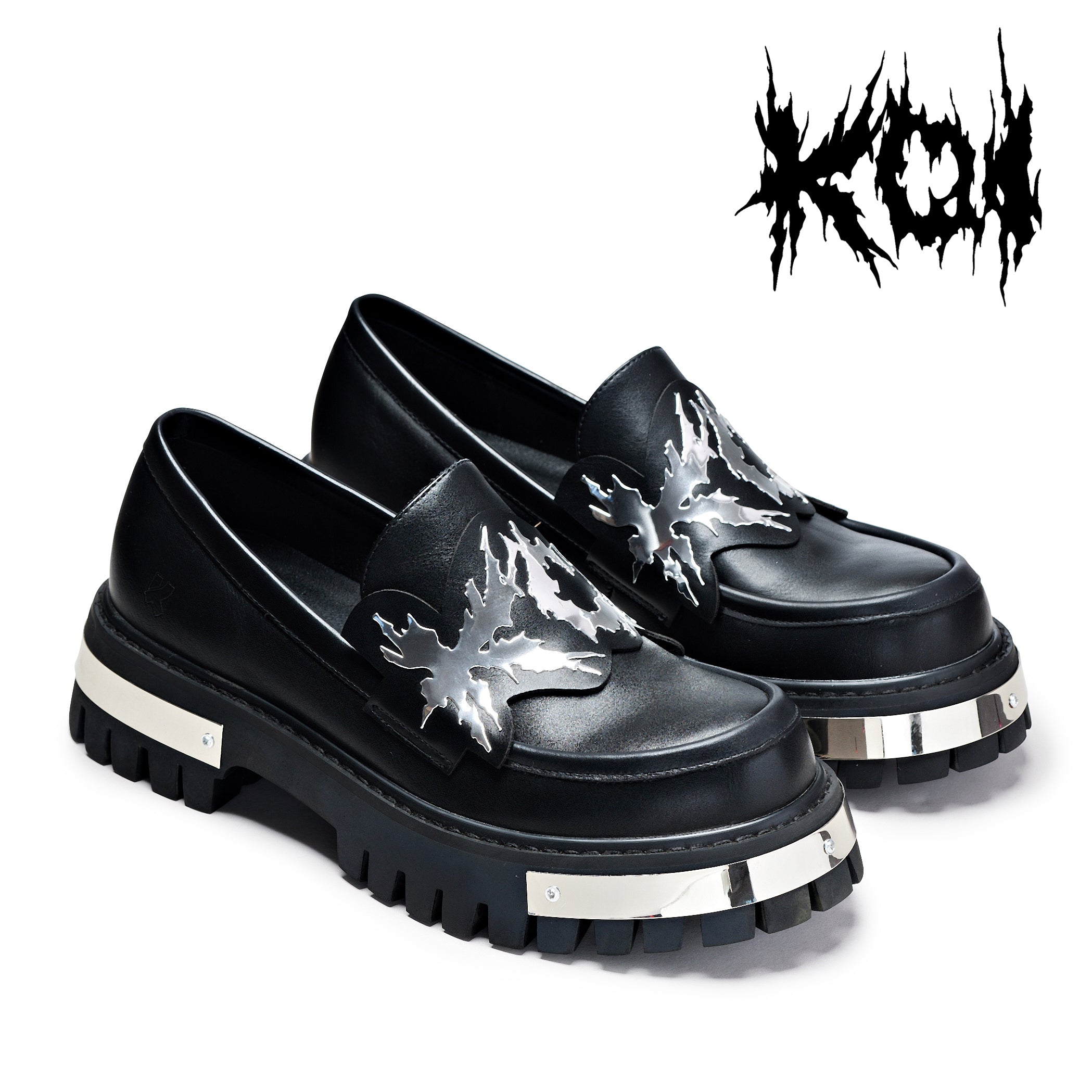 Stylish Black Metal Loafers for Men & Women - Comfortable Slip-On Dress Shoes for Office, Party & Casual Wear