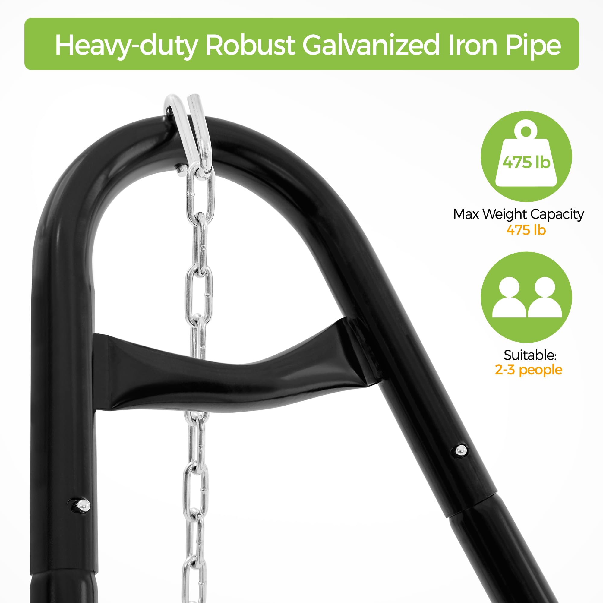 Yaheetech Heavy-Duty Universal Hammock Stand - 9-14.5 Ft Double-Pipe Steel Frame Supports 475 lbs (2-3 People) - Perfect for Backyard, Patio, Beach & Camping Relaxation
