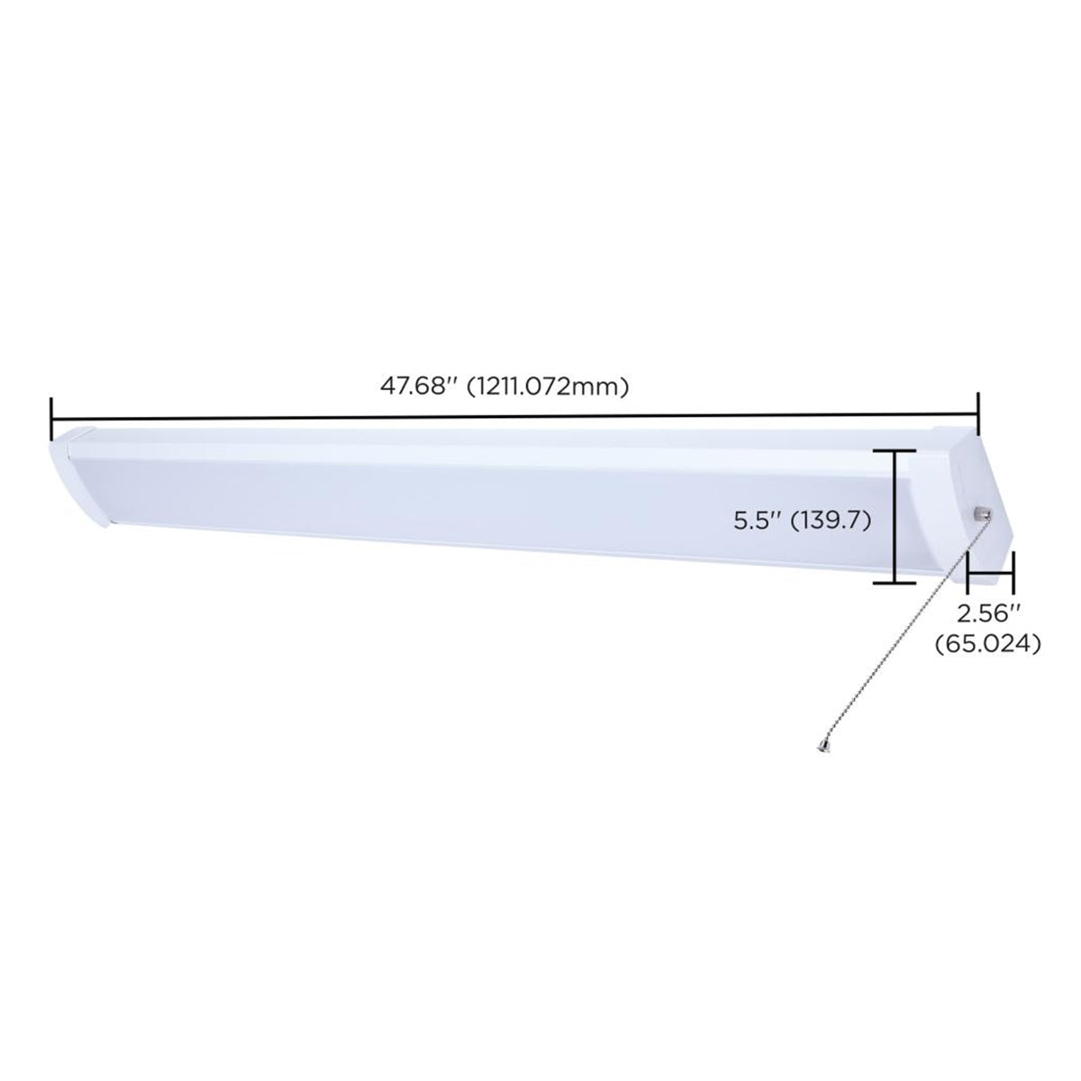 4ft LED Ceiling Wrap Light Fixture - 39W 3400 Lumens, Dimmable & Selectable CCT (3000K-5000K), Pull Chain On/Off, 120V - Perfect for Garage, Basement, Workshop & Utility Room Lighting