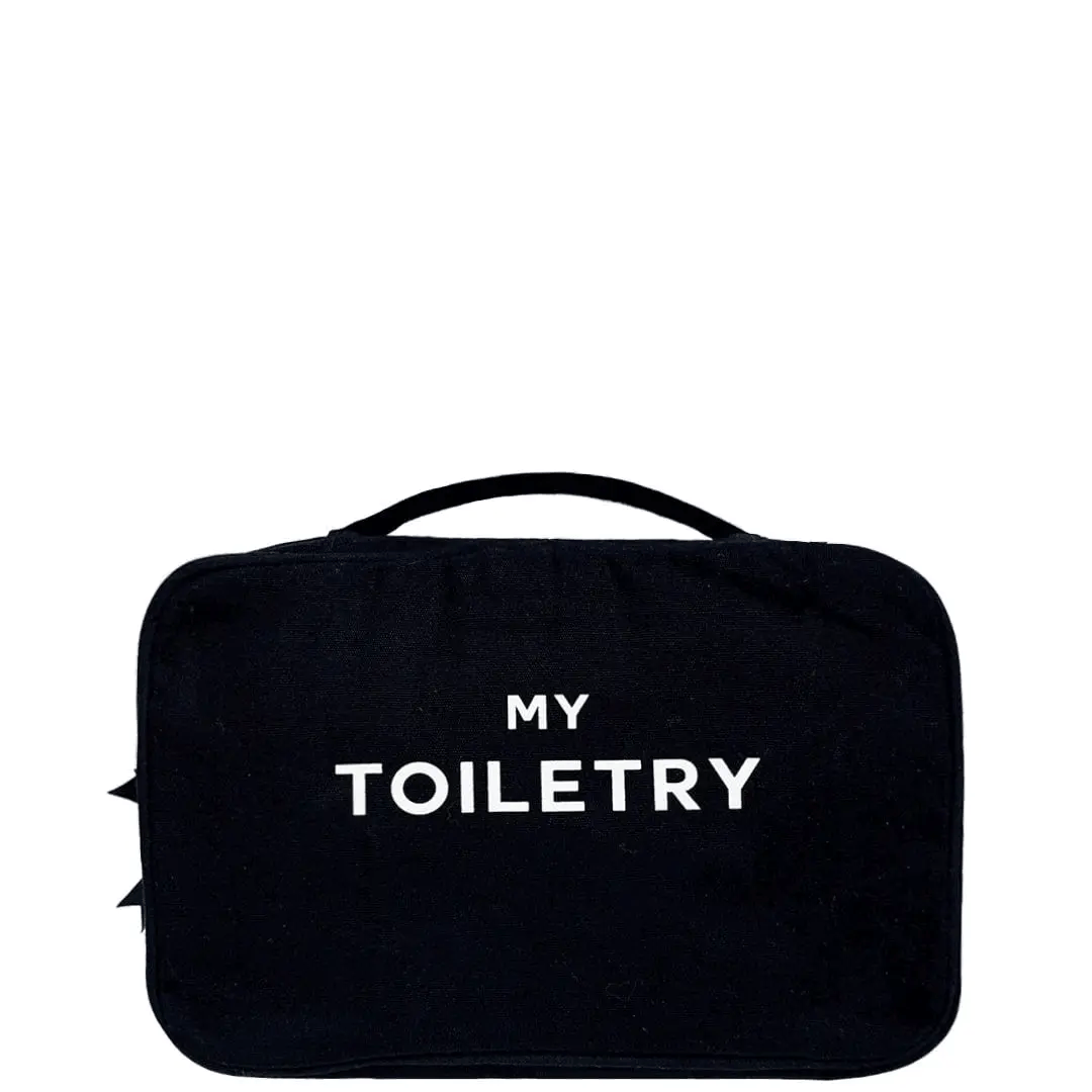 Portable Hanging Toiletry Bag for Travel - Waterproof Cosmetic Organizer with Multiple Pockets, Black - Perfect for Camping, Gym & Business Trips