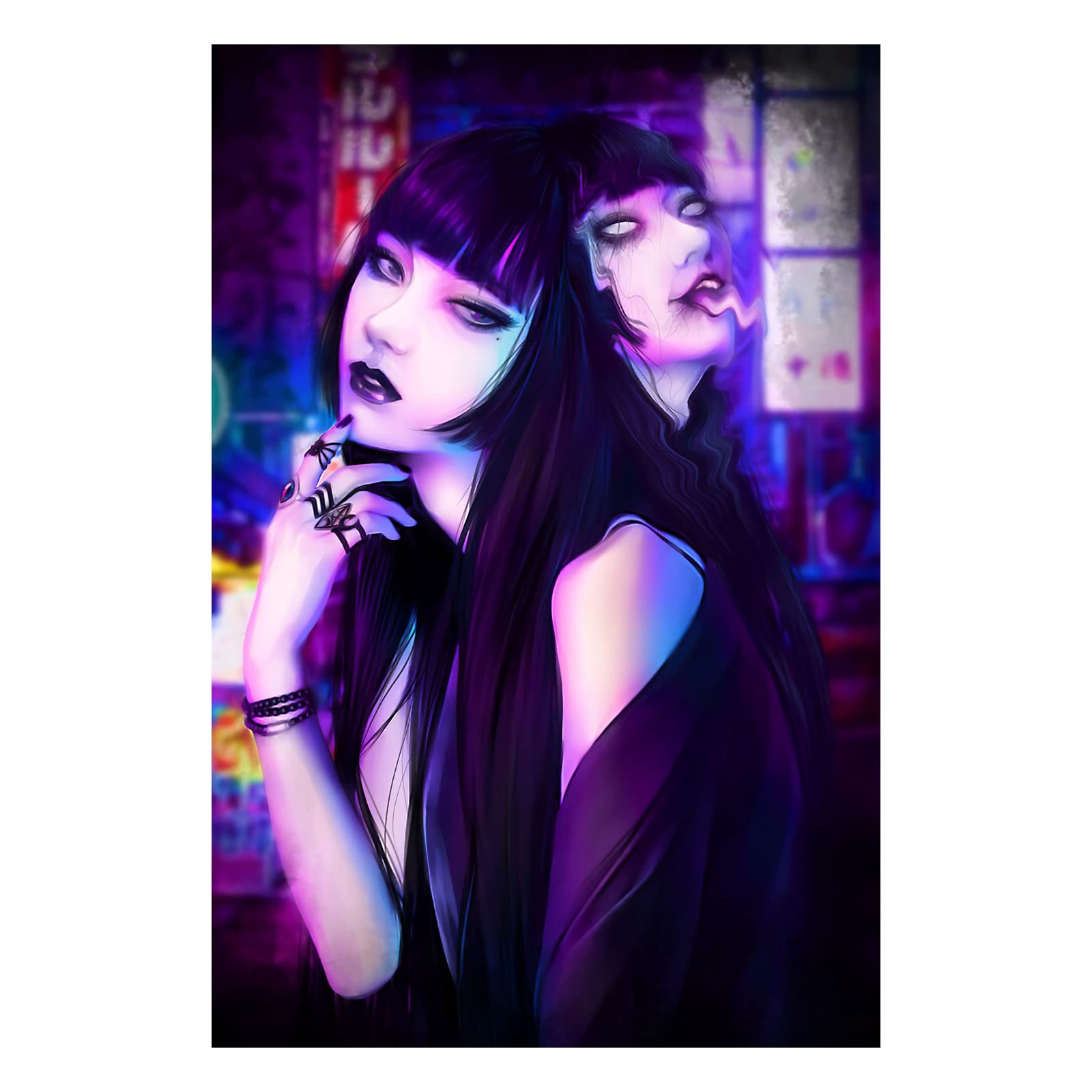 Junji Ito Tomie Horror Anime Canvas Print Poster - 32x48 Inches Unframed Wall Art for Living Room, Bedroom, Boys Room Decor - Trippy Japanese Manga Artwork for Horror Fans & Anime Lovers