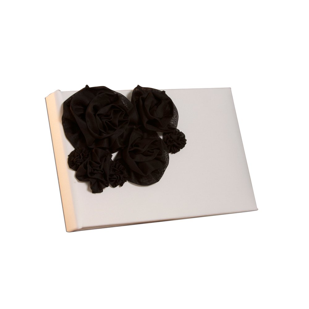 Elegant Chelsea Collection Wedding Guest Book in Ivory & Black - Perfect for Bridal Showers, Receptions & Anniversary Celebrations