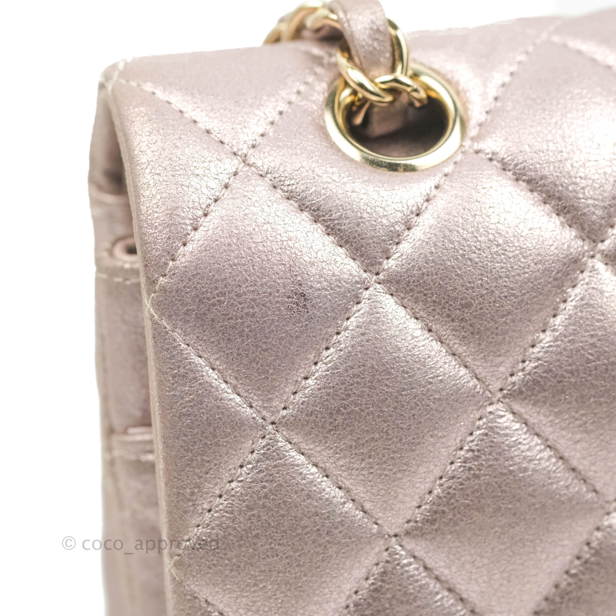 Chanel Classic M/L Medium Double Flap Bag in Rose Gold Pink Lambskin with Gold Hardware - Luxury Handbag for Women, Perfect for Parties, Weddings & Special Occasions