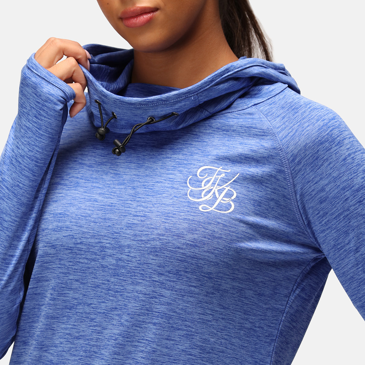 TKB Women's Sky Blue Cowl Neck Hoodie - Soft Fleece Pullover Sweatshirt for Casual Wear & Winter Outfits | Cozy Lounge & Street Style Fashion
