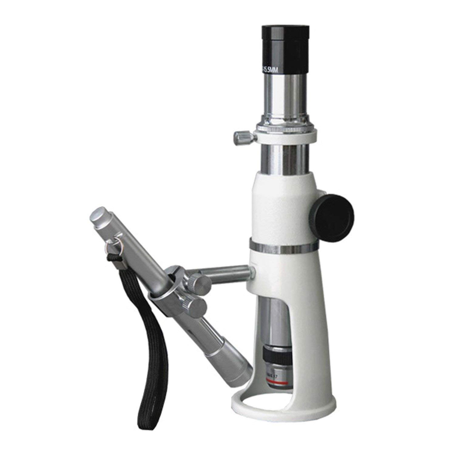 AmScope H50 Handheld Stand Measuring Microscope - 50x Magnification with 17mm FOV, Portable Digital Microscope with Built-in LED Light for Jewelry, Coins, Stamps & PCB Inspection