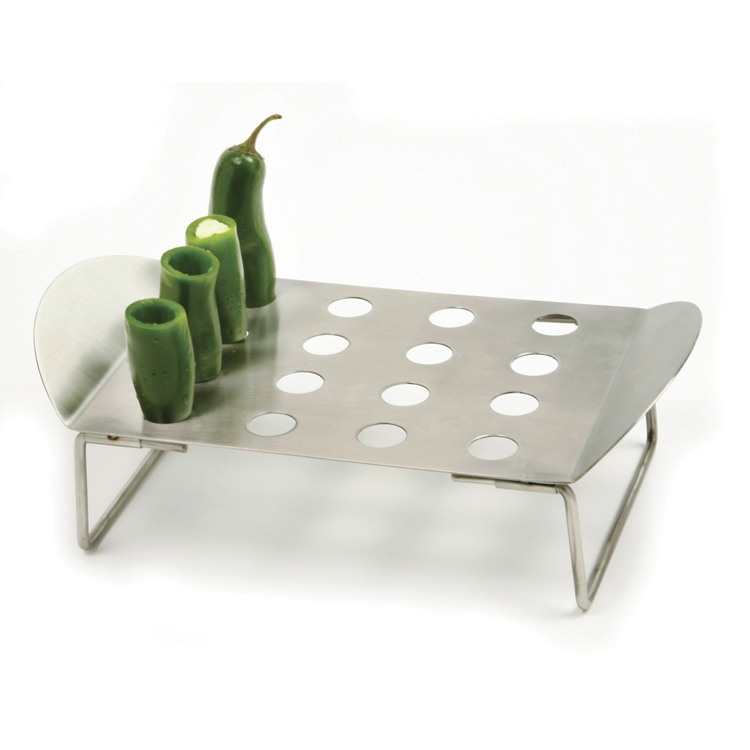 Norpro 129 Stainless Steel Knockdown Pepper Roaster Rack - Perfect for Grilling, Roasting Peppers & Vegetables on BBQ, Camping or Kitchen Use