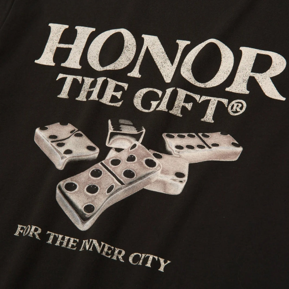 Honor The Gift Dominos Graphic Tee - Black Cotton T-Shirt for Men | Streetwear Fashion & Casual Everyday Wear
