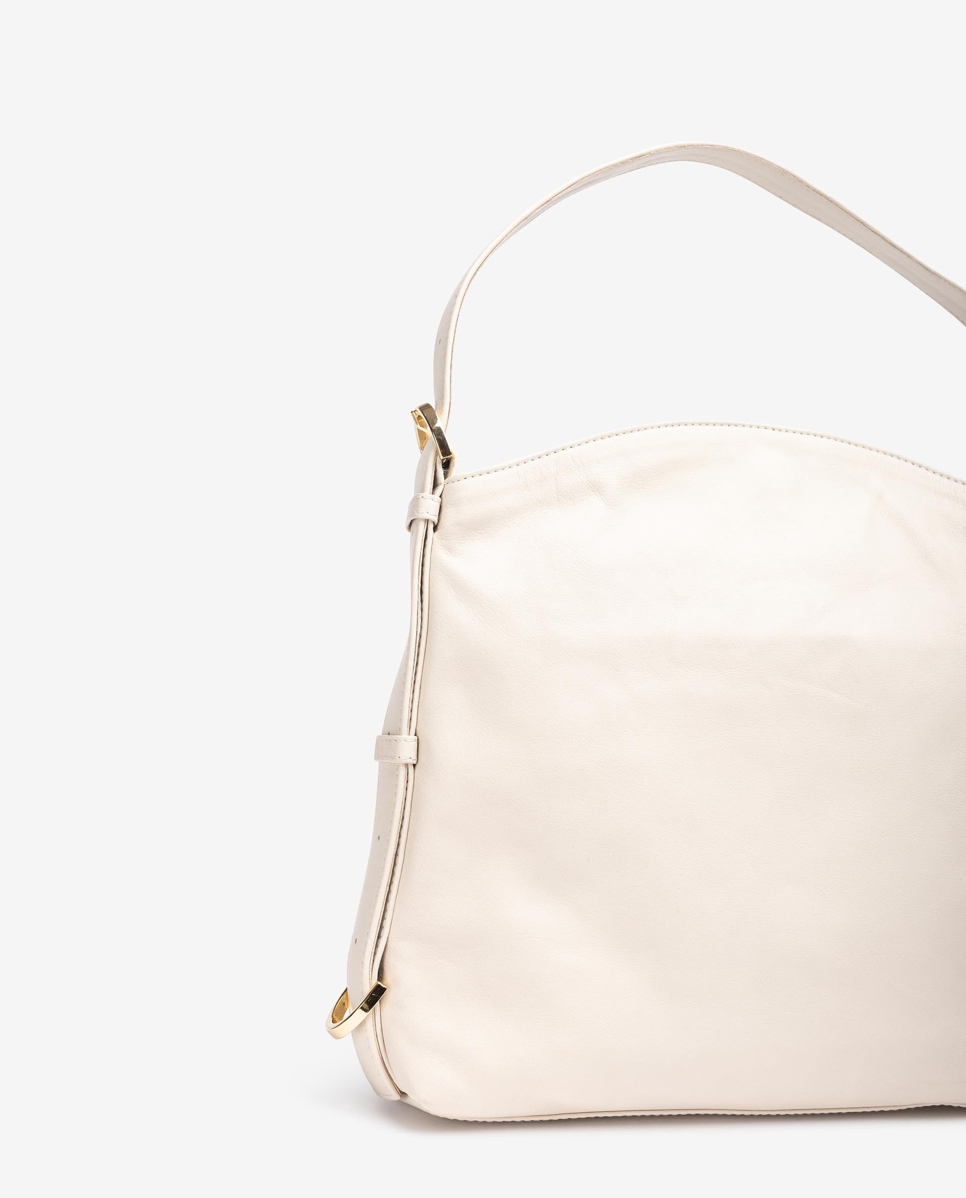 Unisa Ivory Leather Shoulder Bag for Women - Elegant Crossbody Purse with Adjustable Strap, Perfect for Work, Travel & Everyday Use