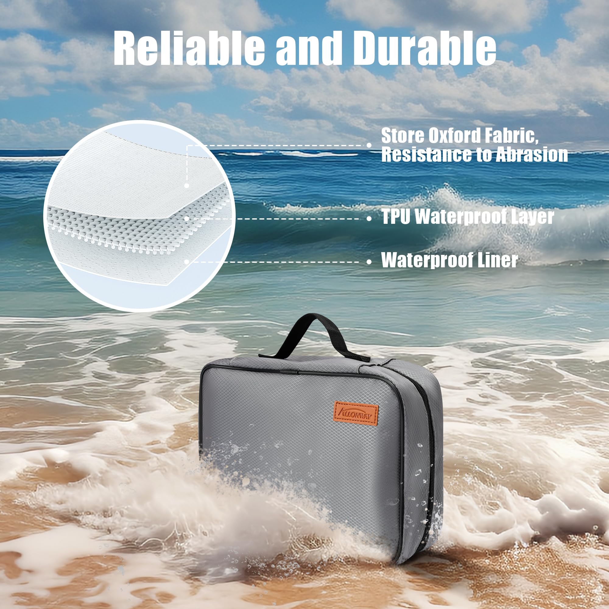 ALLONWAY Waterproof Travel Toiletry Bag for Men & Women - Hanging Wash Bag with Detachable Clear Pouch, Large Makeup Organizer for Business Trips, Gym, Vacation & Camping (Ideal for Air Travel, Beach Getaways & Daily Essentials Storage)
