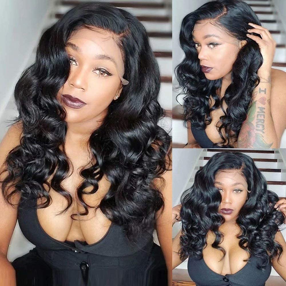 HD Transparent 13x6 Lace Front Wigs Human Hair 180% Density - Pre Plucked Bleached Knots Brazilian Remy Hair Glueless Full Lace Wig for Women | Natural Look for Daily Wear, Cosplay & Special Occasions