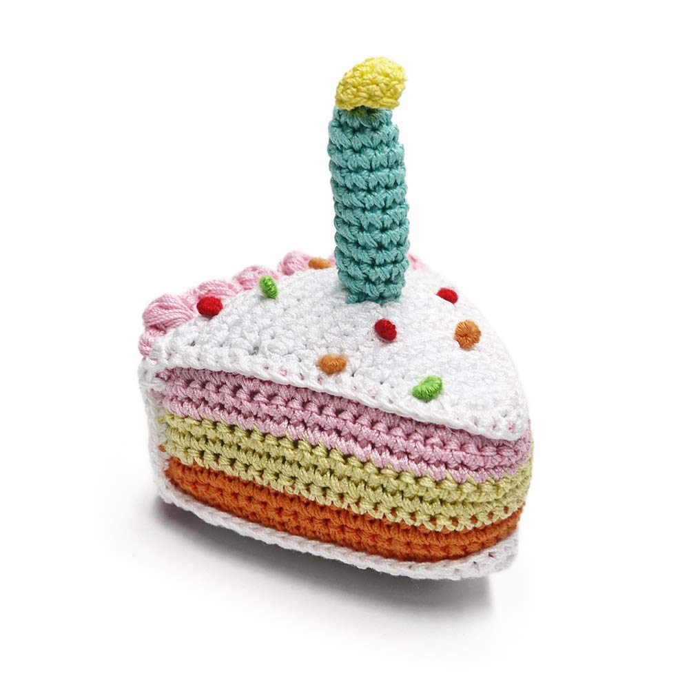 Crochet Small Dog Squeaky Toy - Birthday Cake Design Chew Toy for Puppies | Perfect for Playtime, Training Rewards & Birthday Gifts for Dogs