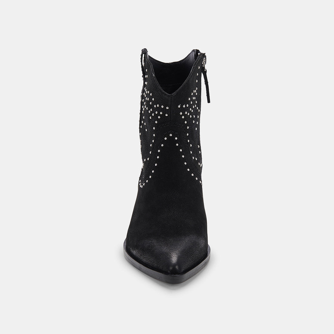SOLOW STUD BOOTIES - Women's Black Nubuck Ankle Boots for Fall & Winter | Stylish Casual & Office Wear | Comfortable Slip-On Booties for Everyday Outfits
