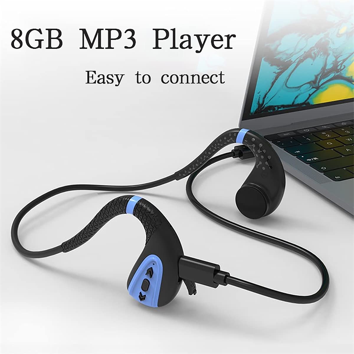 IKXO Waterproof Bone Conduction Headphones Bluetooth 5.0 Wireless Earbuds IPX8 Open Ear - Sweatproof Underwater Headphones with Mic for Swimming, Running, Gym & Sports | Perfect for Workouts, Cycling & Outdoor Activities
