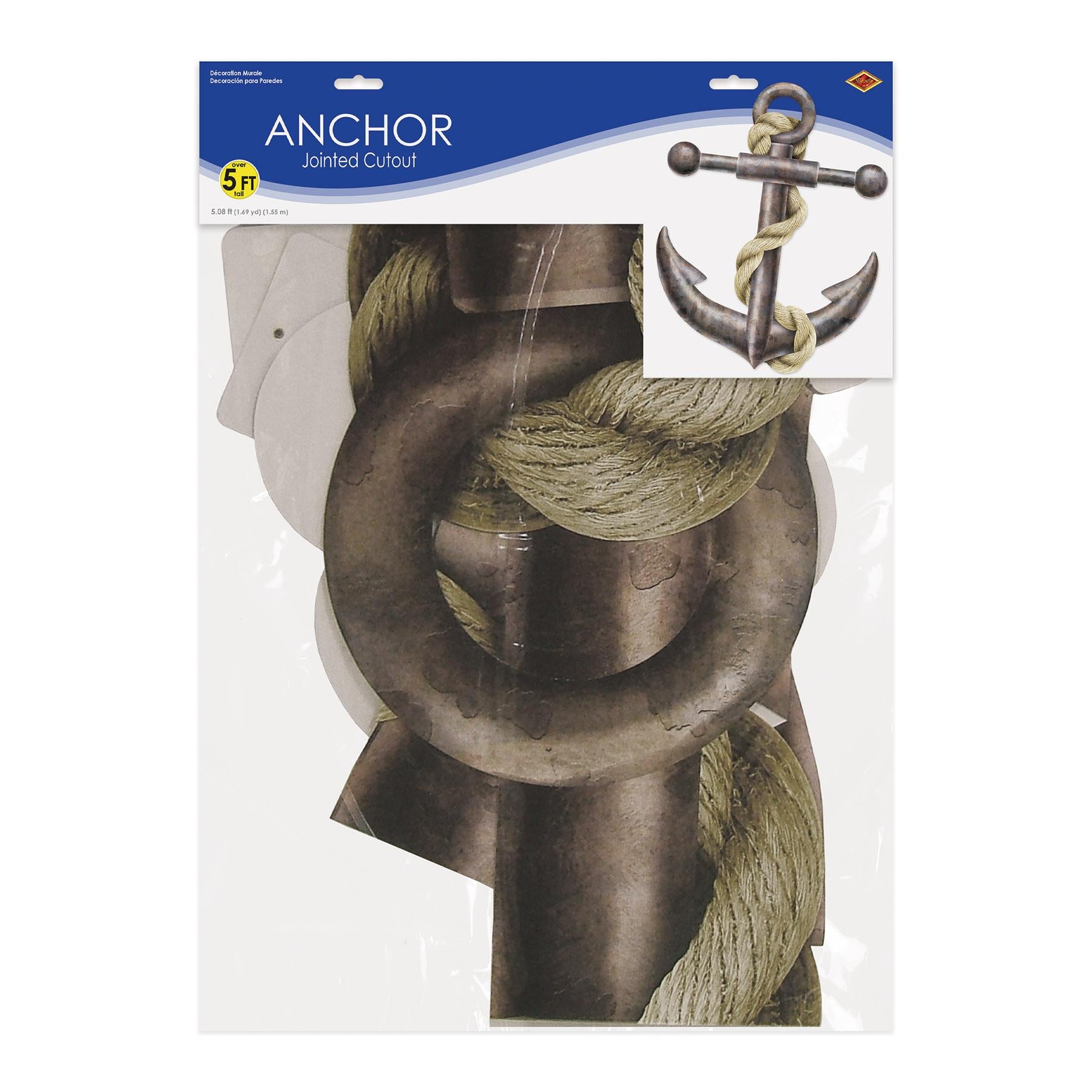 12 Pack Beistle Jointed Anchor Party Decorations - Nautical Theme Party Supplies for Birthday, Baby Shower & Summer Events