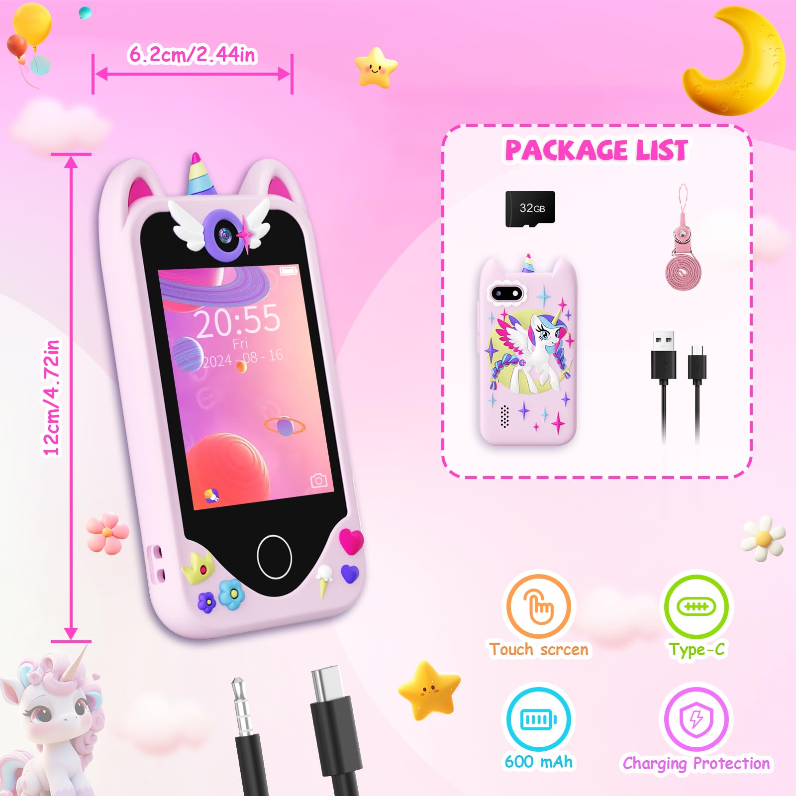 Kids Smart Phone with Camera & Instant Print - Fun Learning Toy for Children | Perfect for Travel, Birthday Gifts & Early Education