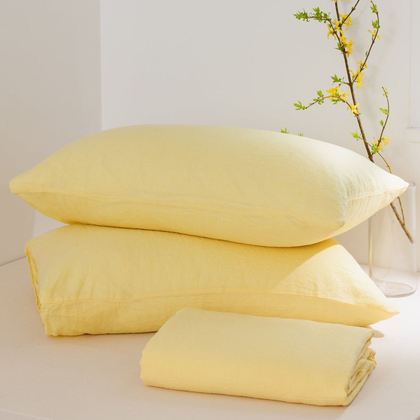 Premium Sömn Comfort Linen Bedding Set - 100% Natural Breathable Flax Linen Sheets & Pillowcases for All Seasons - Perfect for Cozy Bedrooms, Guest Rooms, and Vacation Homes