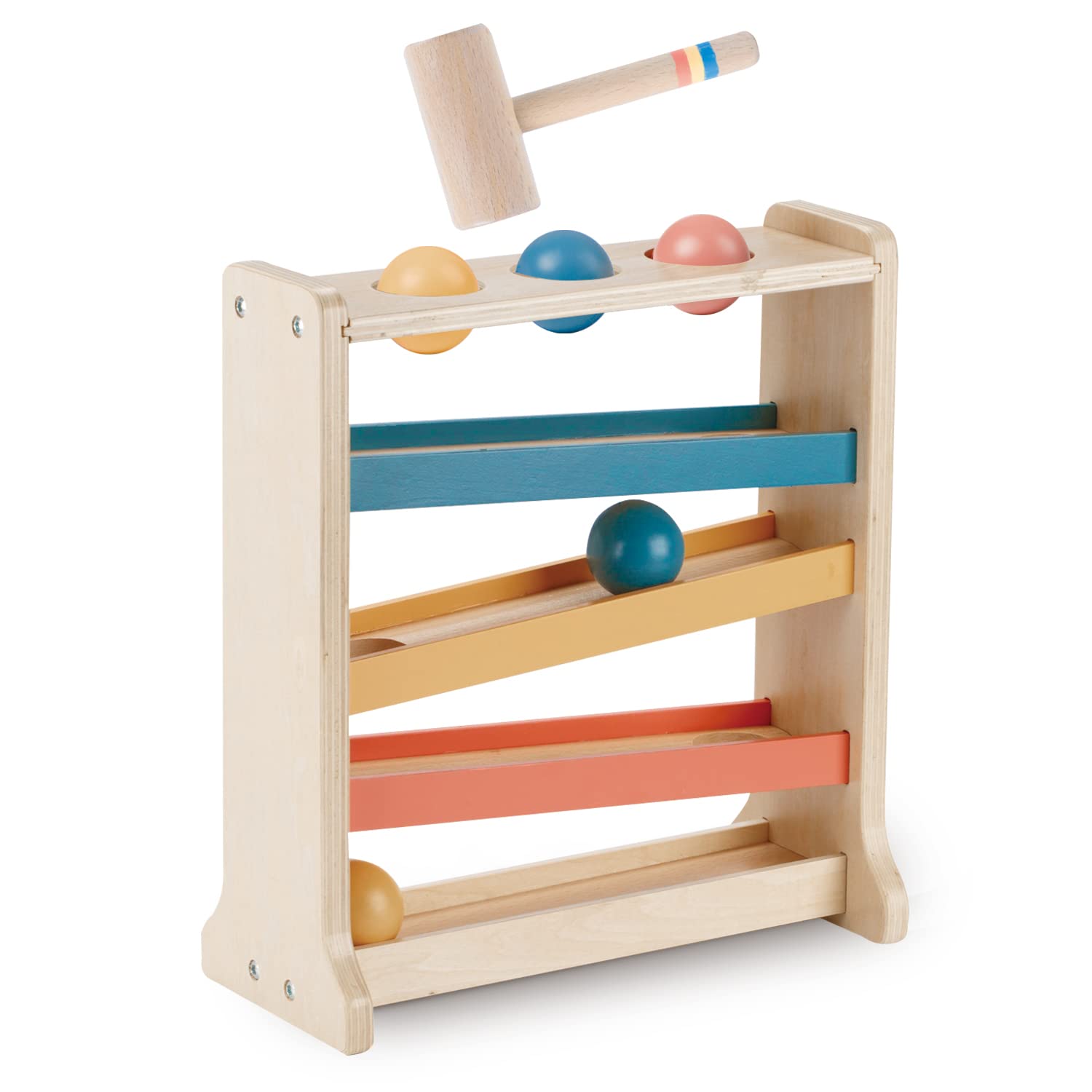 Montessori Ball Tracker - Durable Wooden Pound & Drop Toy for Toddlers 1-3 Years | Award-Winning Early Developmental Learning Toy | Perfect Birthday Gift for Boys & Girls | Great for Fine Motor Skills & Hand-Eye Coordination Practice