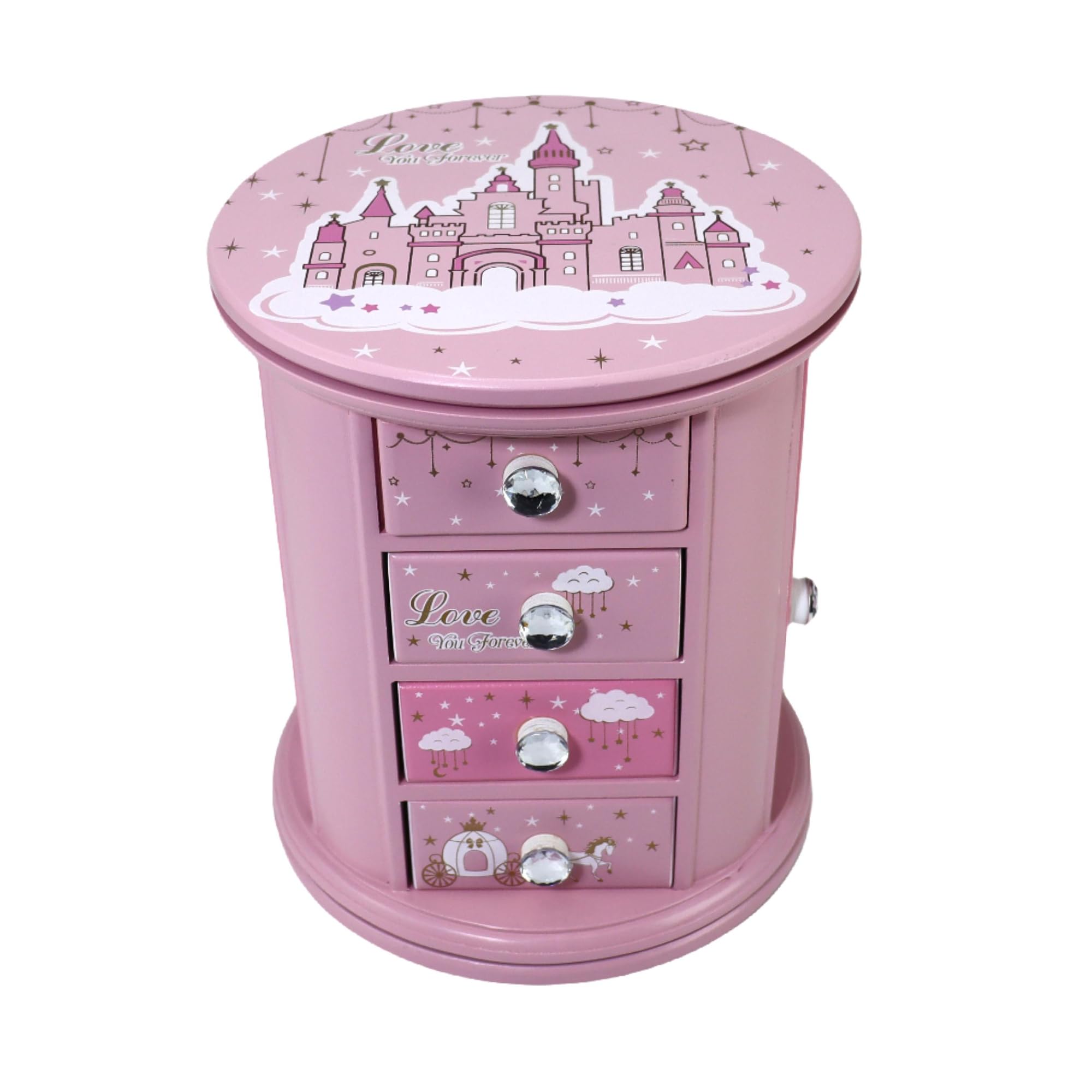 Pink Princess Jewelry Box for Girls - Kids Organizer & Gift for Bedroom Decor