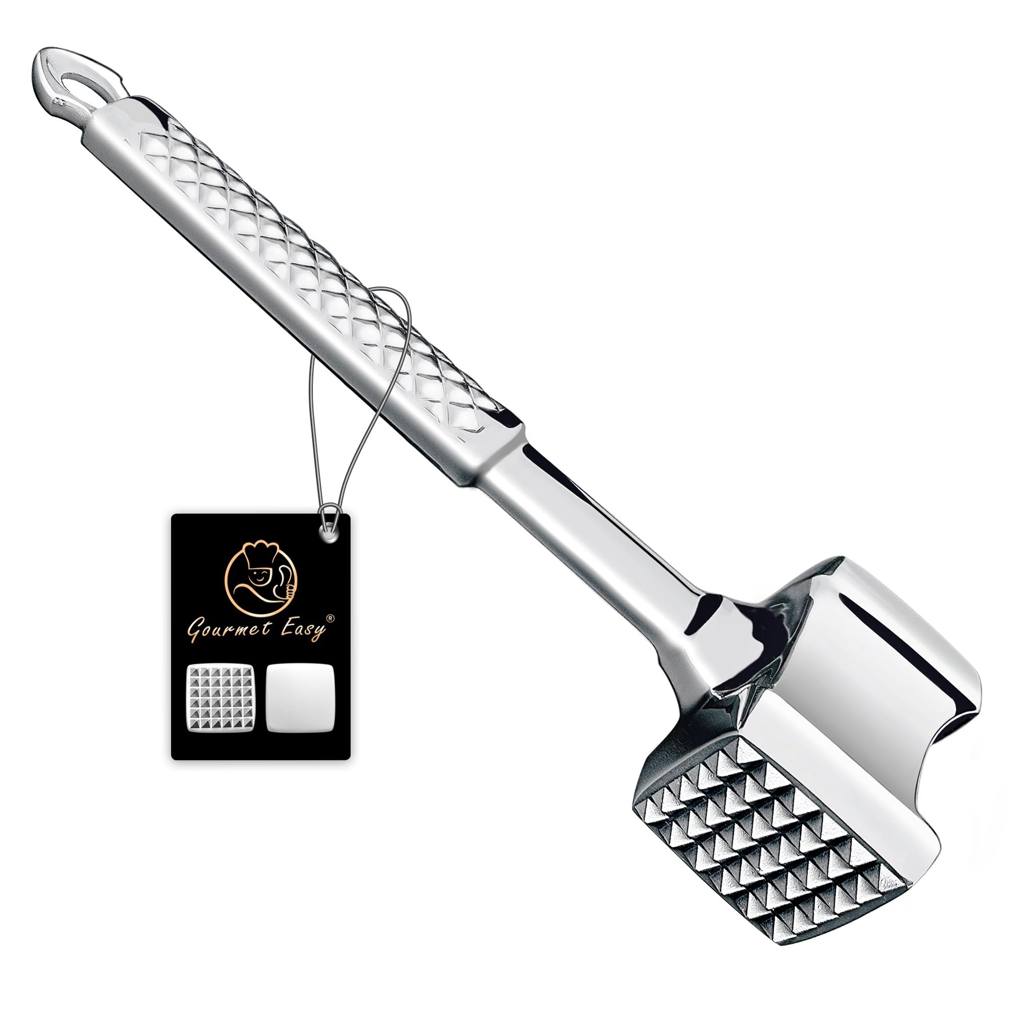 Premium Kitchen Peeler Set - Stainless Steel I Peeler & Y Peeler with Garlic Press and Meat Tenderizer Hammer | 5-Year Warranty | Perfect for Peeling Fruits, Vegetables & Meal Prep