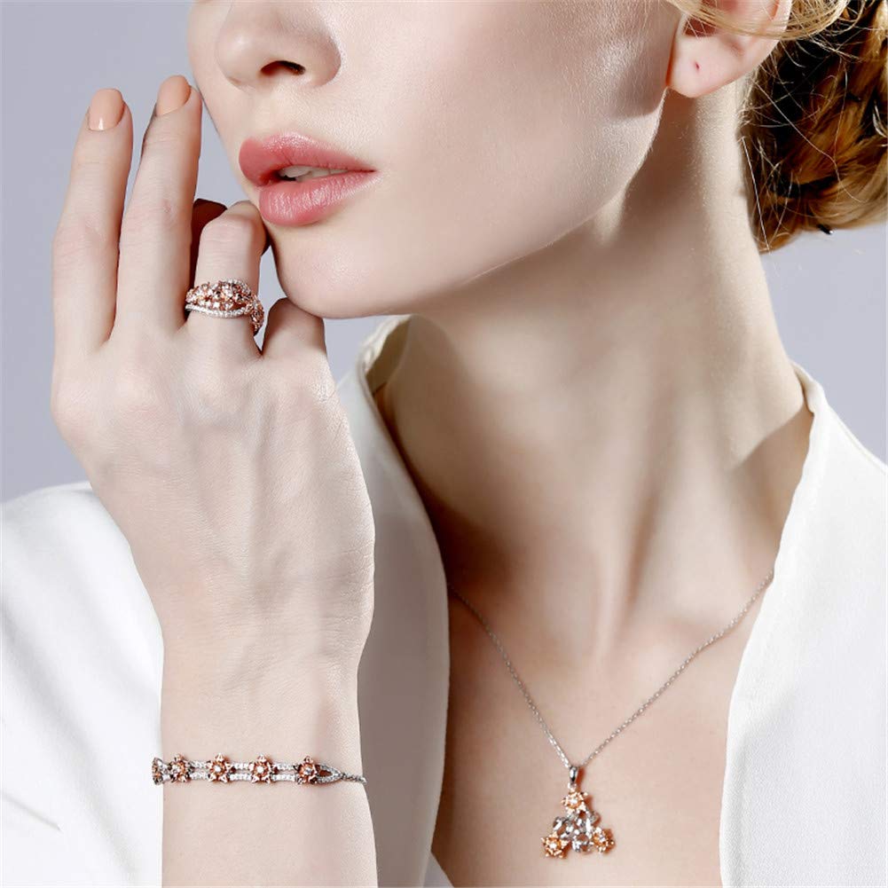 Jeulia Sterling Silver Cherry Blossom Bracelet for Women - Adjustable Boho Flower Bracelet with Gemstones, Perfect for Summer Weddings, Bridesmaid Gifts & Everyday Boho Jewelry | Ideal for Beach Weddings, Date Nights & Festival Outfits