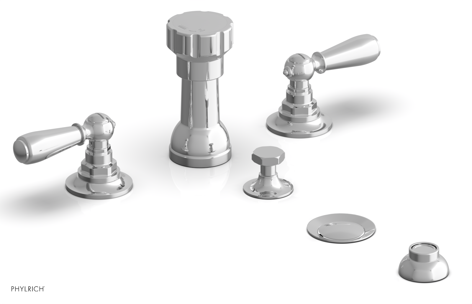 Jamestown Four Hole Bidet Faucet Set with Lever Handles - 165 61 - Modern Bathroom Upgrade for Hygiene & Comfort