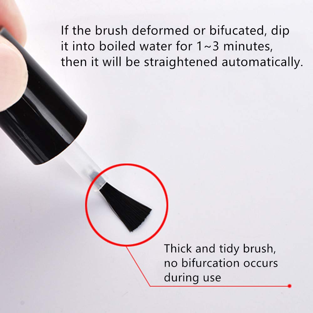 BENECREAT 12PCS 10ml Empty Clear Glass Nail Polish Bottles with Brushes & 5PCS Funnel Hopper - Refillable DIY Nail Art Supplies for Salon, Home Manicure, Nail Extension, Gift Packaging