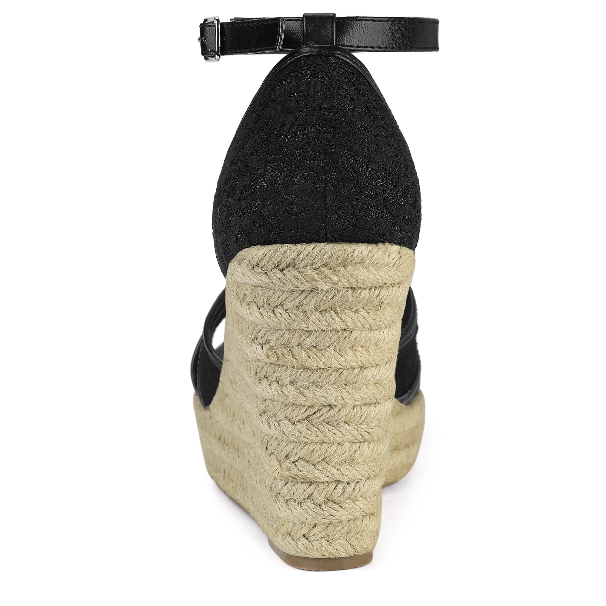 Allegra K Women's Espadrilles Lace Wedge Sandals - Comfortable Summer Casual Shoes for Beach, Vacation & Outdoor Walking